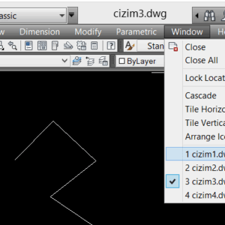 Autocad çizimleri tek pencerede açma