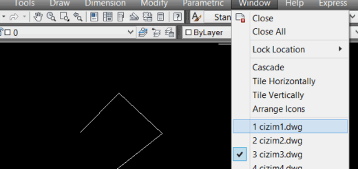 Autocad çizimleri tek pencerede açma