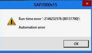 sap2000 Run-time error automation error hatası sorunu çözümü