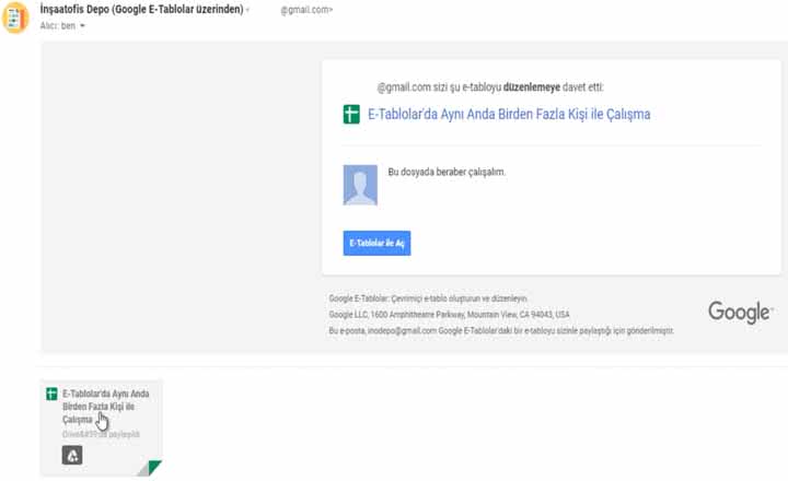 Google E-Tablolar aynı anda birden fazla kişinin çalışabilmesi özelliği.